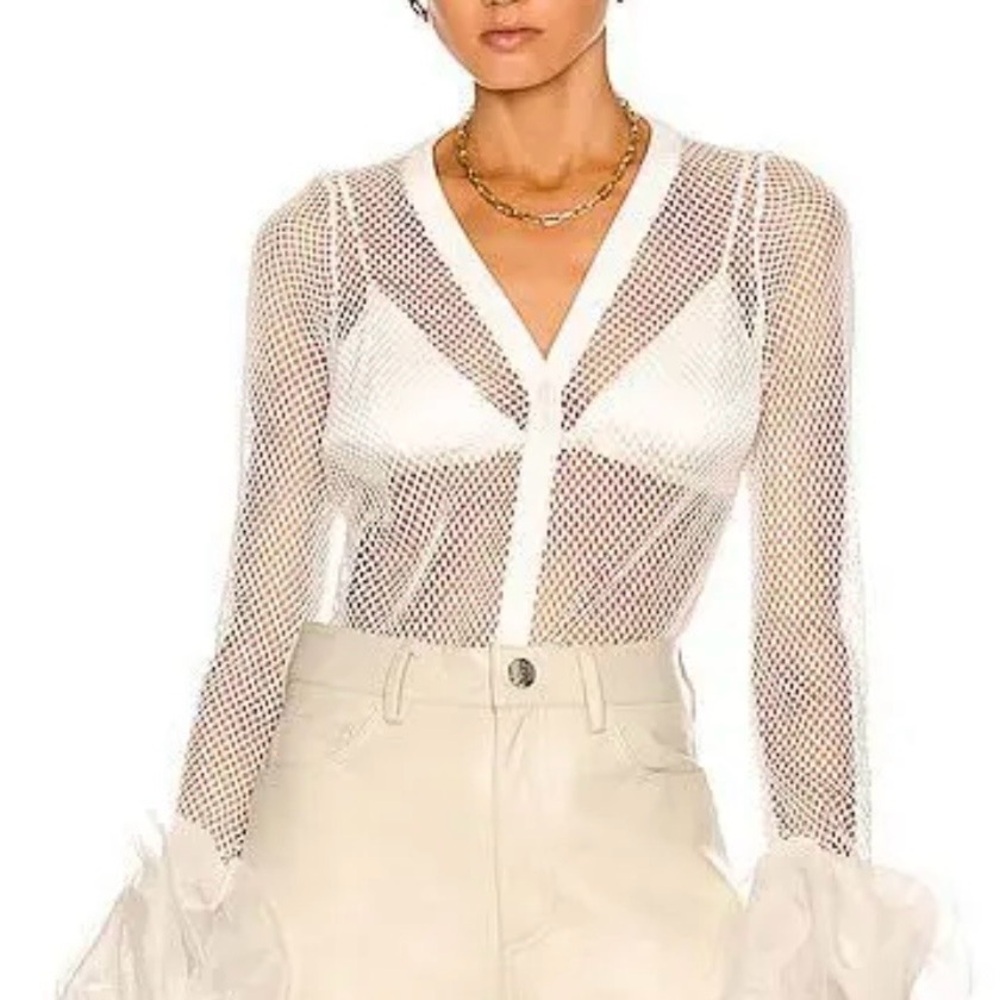 FE NOEL netted puff sleeve cardigan